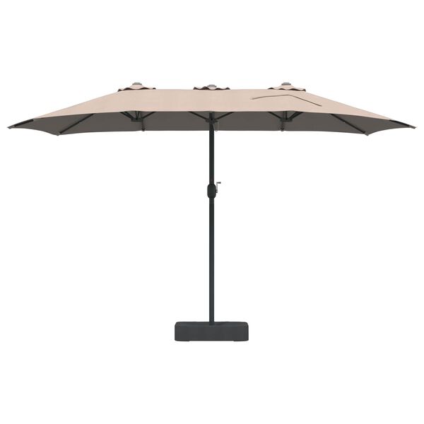 vidaXL Parasol de jardin Taupe 385 x 209 x 244 cm Polyester