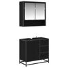 vidaXL Ensemble de mobilier de salle de bain 2 pcs Ch&ecirc;ne noir
