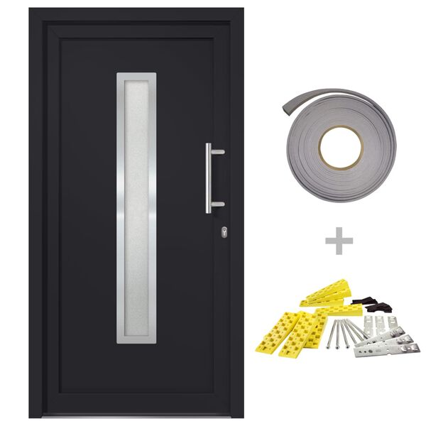 vidaXL Porte d'entr&eacute;e Anthracite 108x208 cm