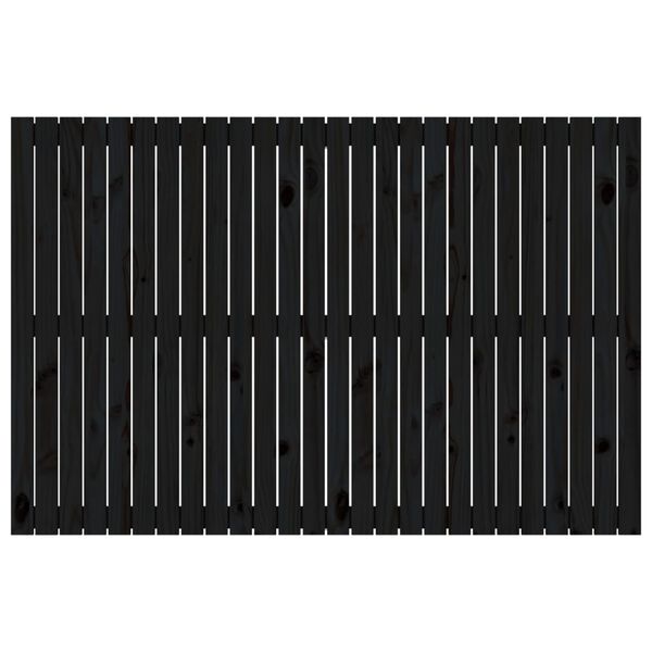 vidaXL T&ecirc;te de lit murale Noir 166x3x110 cm Bois massif de pin