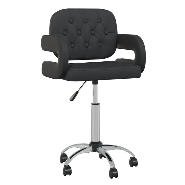 vidaXL Chaises pivotantes &agrave; manger lot de 6 noir similicuir