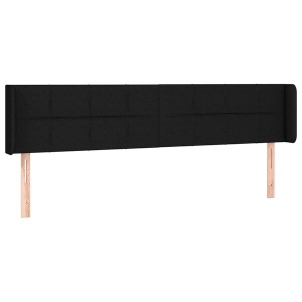 vidaXL T&ecirc;te de lit avec oreilles Noir 163x16x78/88 cm Tissu