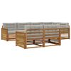 vidaXL Ensemble de canap&eacute;s d'ext&eacute;rieur 7 pc Naturel et gris clair