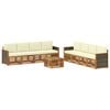 vidaXL Ensemble de canap&eacute;s d'ext&eacute;rieur 9 pc Naturel et Cr&egrave;me