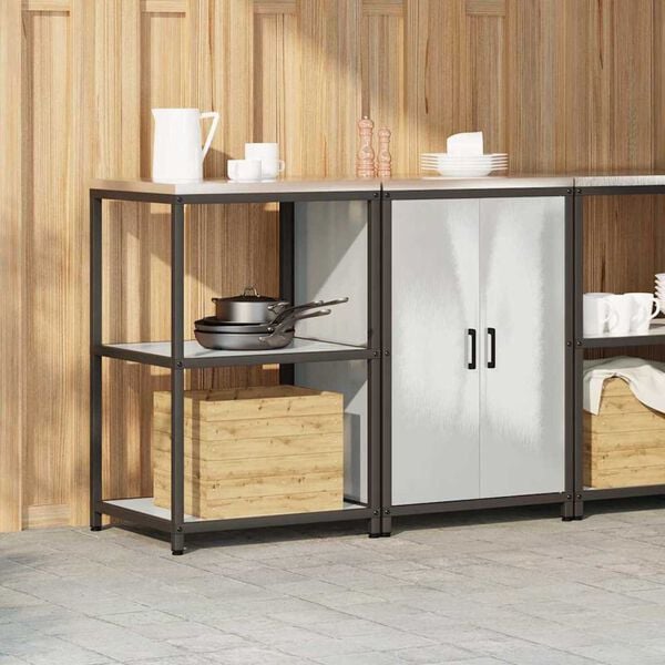 vidaXL Ensemble de rangement cuisine 2 pcs Argent Acier inoxydable