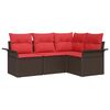 vidaXL Ensemble de canap&eacute; de jardin avec coussin Marron polyrotin