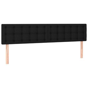 vidaXL T&ecirc;tes de lit Noir 200x5x78/88 cm Tissu