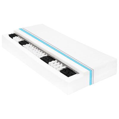 vidaXL Lit avec matelas et éclairage USB Noir Tissu 90x200 cm