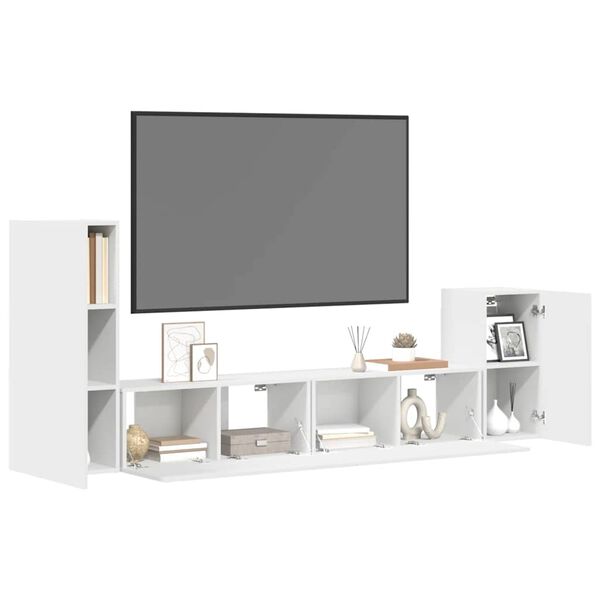 vidaXL Ensemble de meubles TV 4 pcs Blanc Bois d'ingénierie