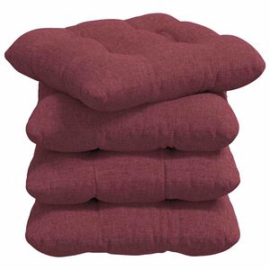 vidaXL Coussins de si&egrave;ge 4 pc Tissu Bordeaux 40 x 40 x 12 cm