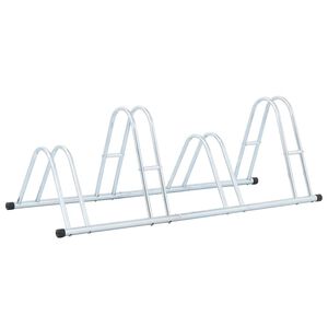 vidaXL Support de v&eacute;lo au sol autoportant pour 4 v&eacute;los acier galvanis&eacute;