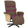 vidaXL Fauteuil inclinable de massage avec repose-pieds marron tissu