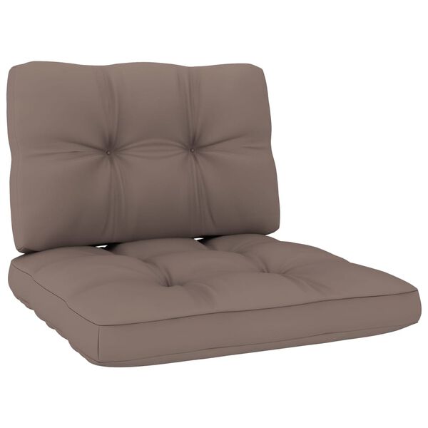 vidaXL Chaise de jardin avec coussins taupe Bois de pin impr&eacute;gn&eacute;