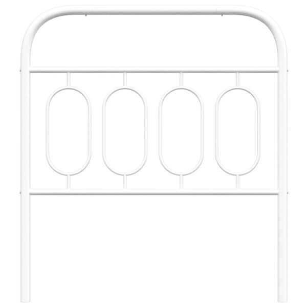 vidaXL T&ecirc;te de lit m&eacute;tal blanc 80 cm