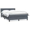 vidaXL Sommier &agrave; lattes de lit et matelas gris fonc&eacute; 160x210cm velours