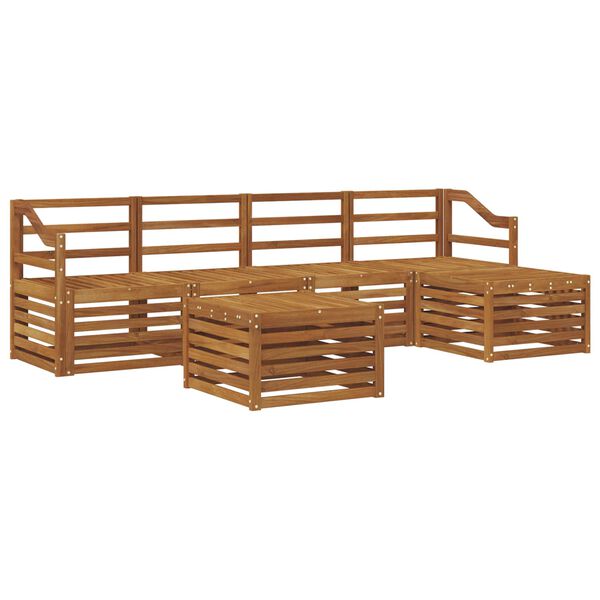 vidaXL Ensembles de canap&eacute;s 6 pcs Naturel Bois d'Acacia Massif