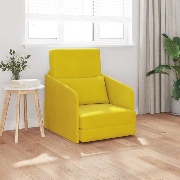 vidaXL Canapé-Lit Jaune 65 x 80 x 83 cm Velours