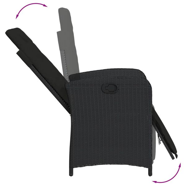 vidaXL Ensemble &agrave; manger de jardin 9pcs coussins noir r&eacute;sine tress&eacute;e