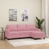 vidaXL Canap&eacute; &agrave; 3 places avec repose-pieds Rose 180 cm Velours