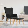 vidaXL Chaise de relaxation avec tabouret Noir Tissu