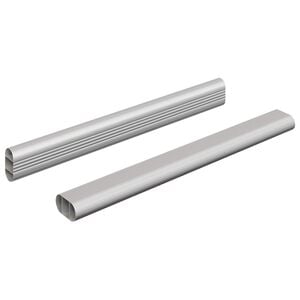vidaXL Tige de placard 2 pc Argent&eacute; 264 x 15 x 29 mm