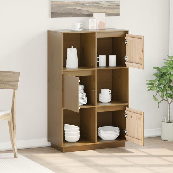 vidaXL Buffet Marron miel 74x35x117 cm Bois massif de pin