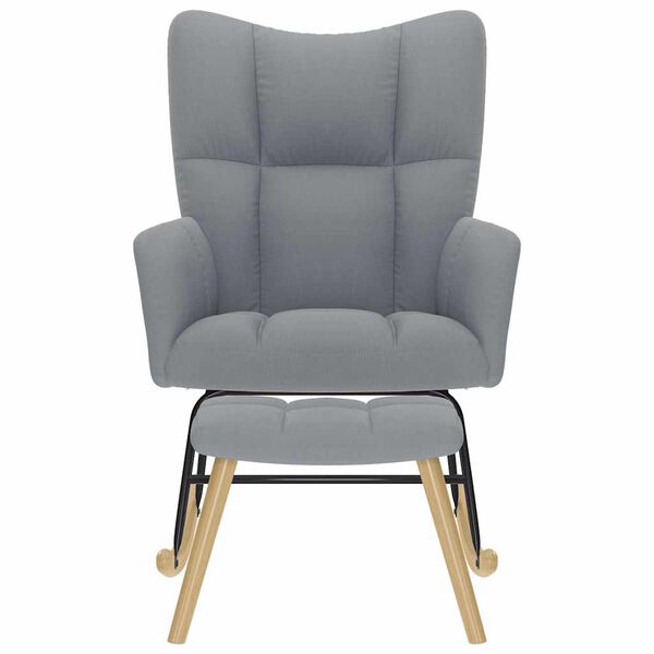 vidaXL Chaise à bascule avec repose-pied Gris clair Tissu