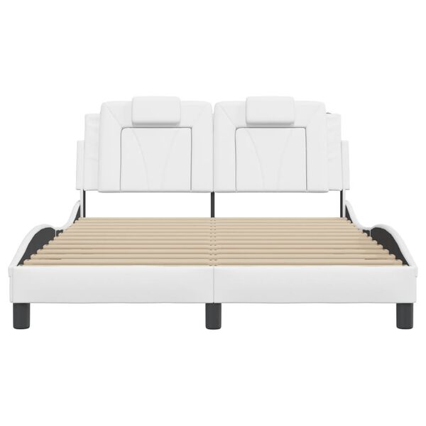 vidaXL Cadre de lit Viana sans matelas blanc 120x200 cm similicuir