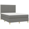 vidaXL Sommier &agrave; lattes de lit avec matelas Gris fonc&eacute; 140x190cm Tissu