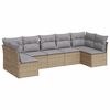 vidaXL Salon de jardin avec coussins 7 pcs beige r&eacute;sine tress&eacute;e