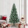 vidaXL Sapin de No&euml;l artificiel pr&eacute;-&eacute;clair&eacute; Vert 210 cm PVC et m&eacute;tal