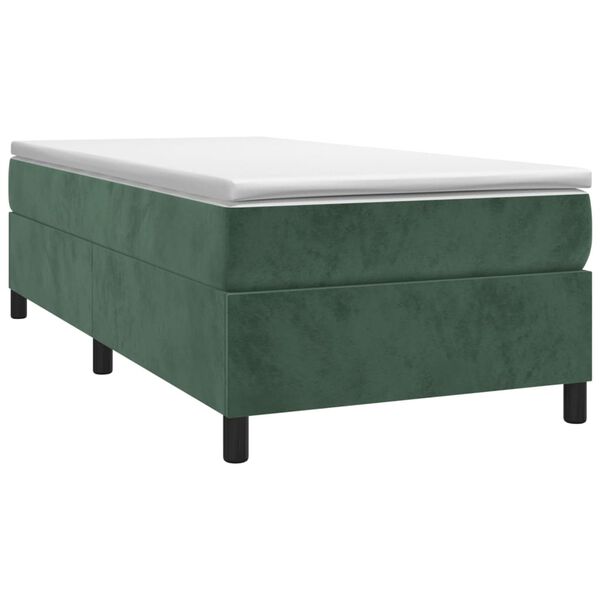 vidaXL Sommier &agrave; lattes de lit et matelas Vert fonc&eacute; 80x200 cm Velours