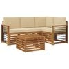 vidaXL Ensemble de canap&eacute;s d'ext&eacute;rieur 5 pc Naturel et Beige Polyester