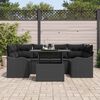 vidaXL Ensemble de canap&eacute; de jardin 7 pcs Noir Poly Rattan