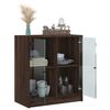 vidaXL Armoire lat&eacute;rale avec portes en verre ch&ecirc;ne marron 68x37x75,5cm