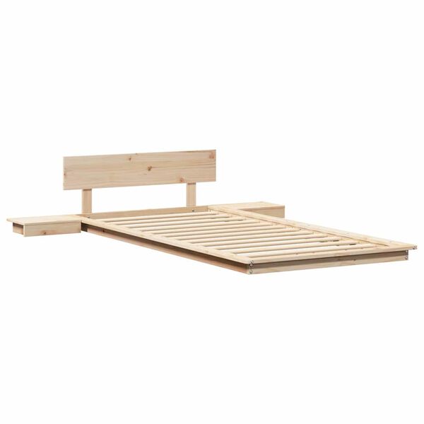 vidaXL Cadre de lit Marron 75 x 190 cm bois