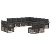 vidaXL Ensemble de canap&eacute; de jardin 13 pc 13 place Gris polyrotin