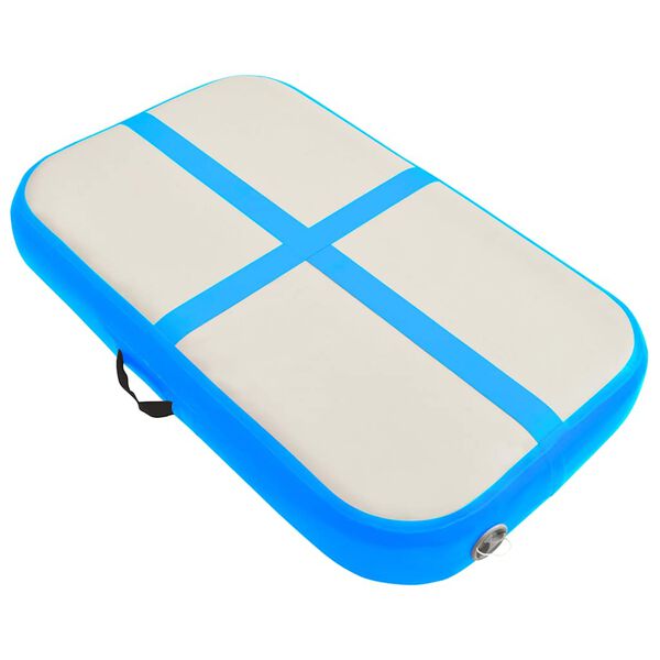 vidaXL Tapis gonflable de gymnastique avec pompe 60x100x15 cm PVC Bleu