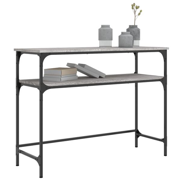 vidaXL Table console sonoma gris 100x35,5x75 cm bois d'ing&eacute;nierie