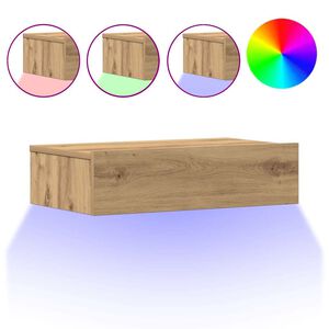 vidaXL Table de chevet ch&ecirc;ne artisanal 60x35 cm bois d&rsquo;ing&eacute;nierie