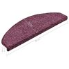 vidaXL Tapis d'escalier 15 pi&egrave;ces 65 x 21 x 4 cm Violet fonc&eacute; Demi-rond Grand
