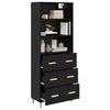 vidaXL Haut Armoire Ch&ecirc;ne noir 69,5 x 32,5 x 180 cm Bois d'ing&eacute;nierie