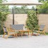 vidaXL Chaises de jardin avec table 4 pcs Noir 90 x 45 x 40 cm