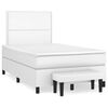 vidaXL Sommier &agrave; lattes de lit avec matelas blanc 120x190cm similicuir