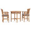 vidaXL Ensemble &agrave; manger de jardin 3pcs avec coussins bois teck solide