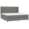 vidaXL Sommier &agrave; lattes de lit avec matelas Gris fonc&eacute; 200x200cm Tissu
