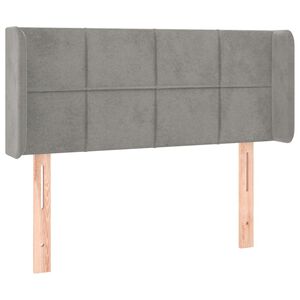 vidaXL T&ecirc;te de lit avec oreilles Gris clair 83x16x78/88 cm Velours