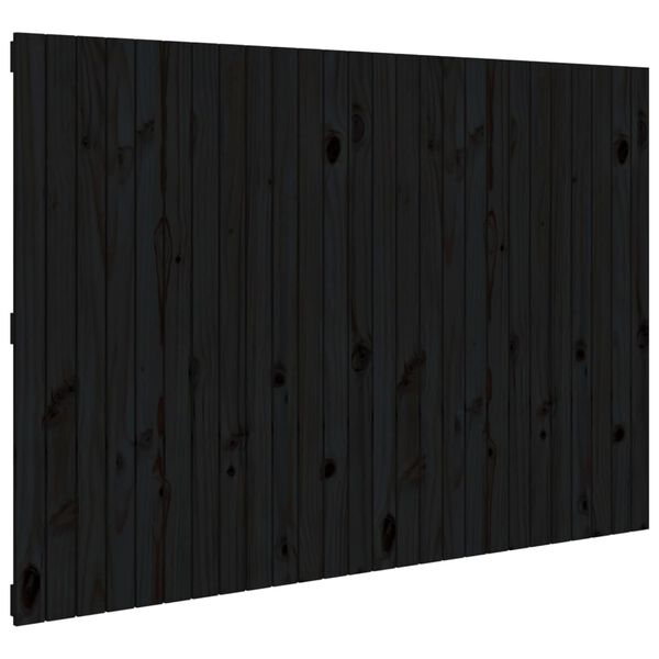 vidaXL T&ecirc;te de lit murale Noir 166x3x110 cm Bois massif de pin
