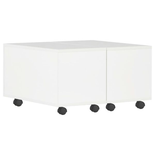 vidaXL Table basse Blanc brillant 60x60x35 cm Bois d'ing&eacute;nierie