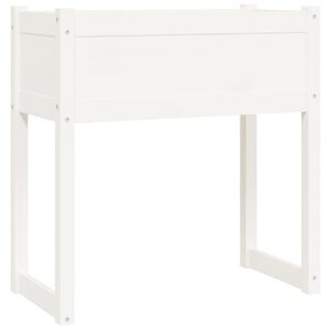 vidaXL Jardini&egrave;re Blanc 78x40x81 cm Bois massif de pin